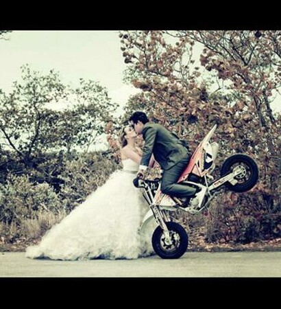 motorcycle, couple and kiss