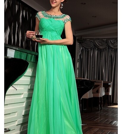 green dress, prom dress and women dress