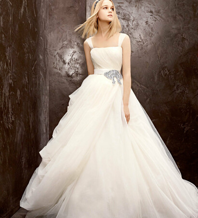 white, chifon and Vera Wang