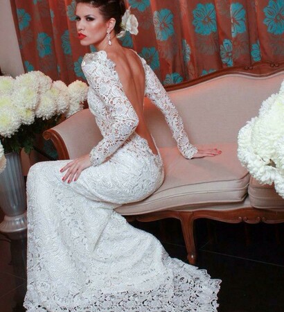 flowers, girl and wedding dress