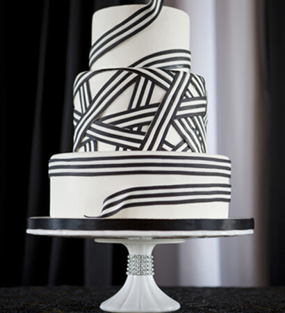 wedding cake, cake with ribbons and ribbons