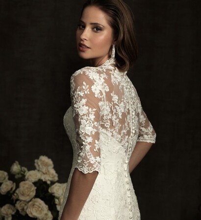 wedding dress, lace and (:
