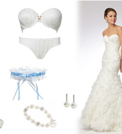 earrings, stockings and rhinestone