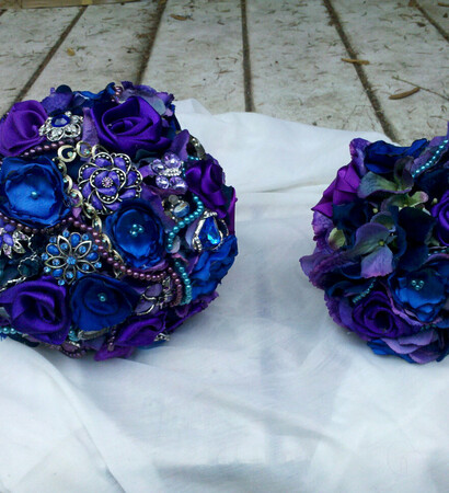 custom, blue and purple and flowers
