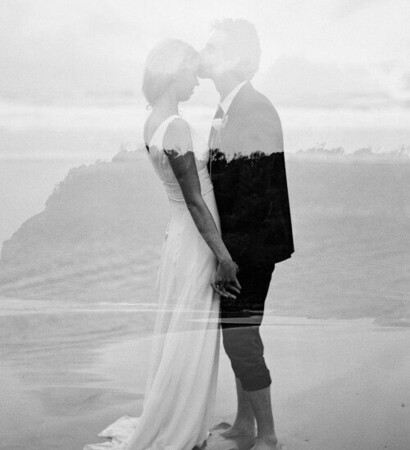 the wedding, black and white and love