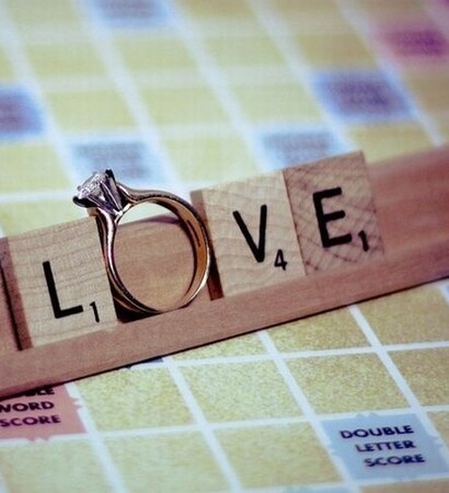 scrabble, cute and wedding ring