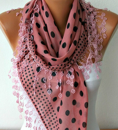 her, scarves and polka dot