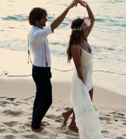 marriage, ocean and twirl