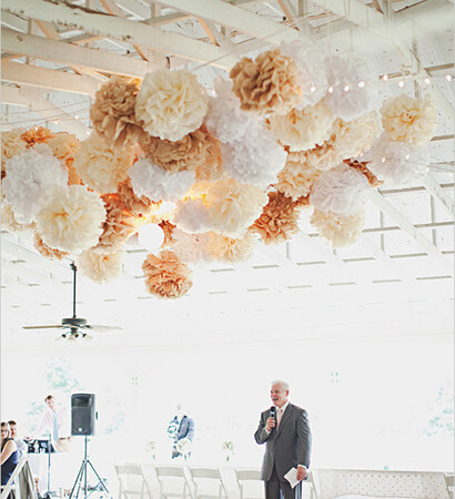 pom pom and wedding decor