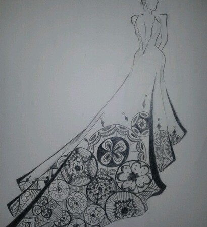 beutiful print gown, abstract and dress