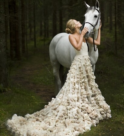 nature, wedding dress and bellissimo