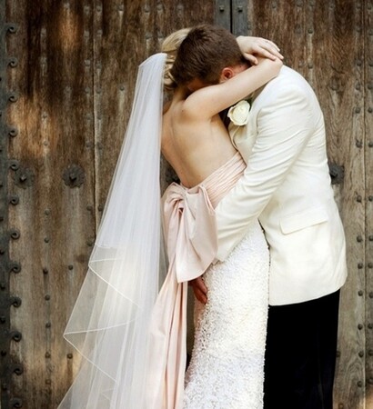 pink, gown and groom