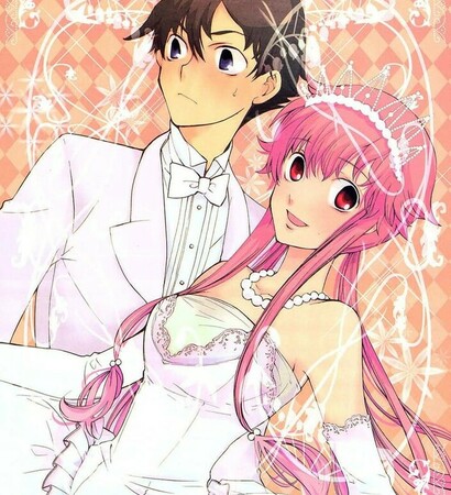 pink hair, white dress and hair