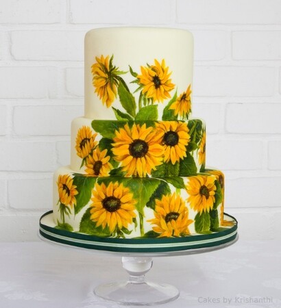 sunflowers, cake and summer