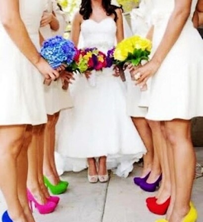 colours, bouquet and gown