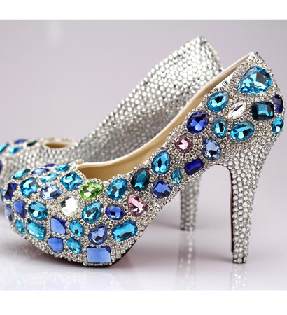 pump, bling and crystal