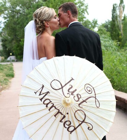 just married, romantic kiss and bride and groom kiss