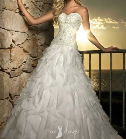 sweetheart, strapless and ruffles skirt