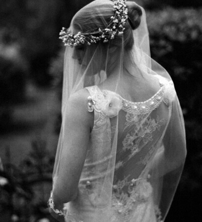 flower crown, girl and veil